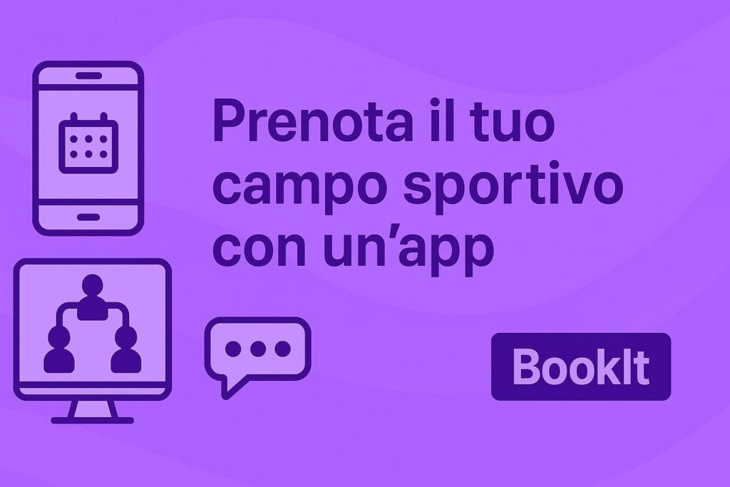 Grafica promozionale BookIt per prenotare un campo sportivo tramite app