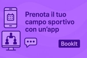 Grafica promozionale BookIt per prenotare un campo sportivo tramite app