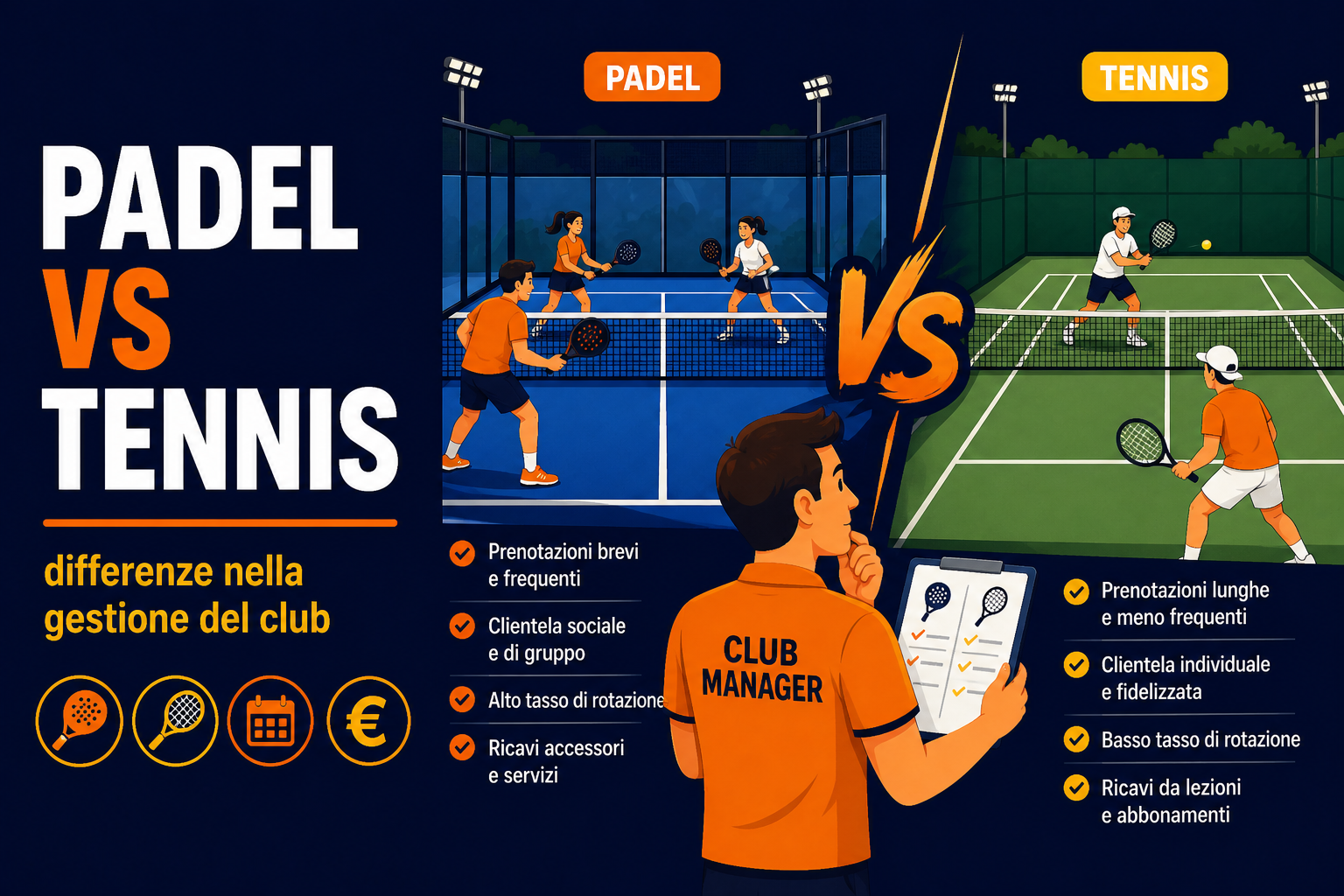 padel vs tennis gestione club - differenze operative per i gestori