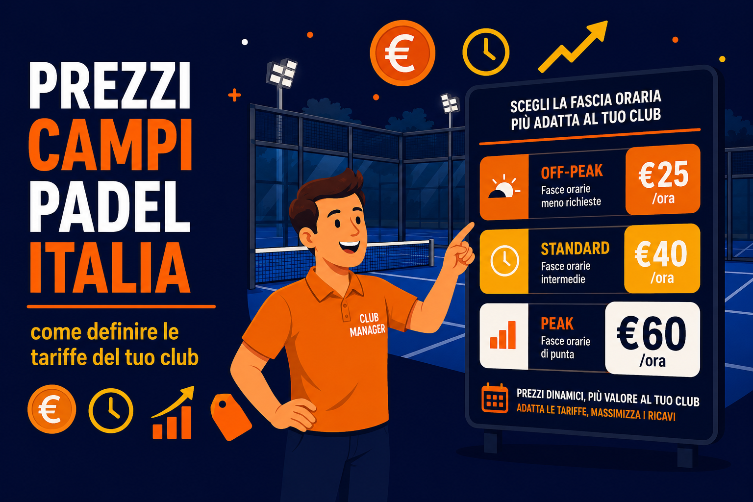 prezzi campi padel Italia 2026 - come definire le tariffe del tuo club