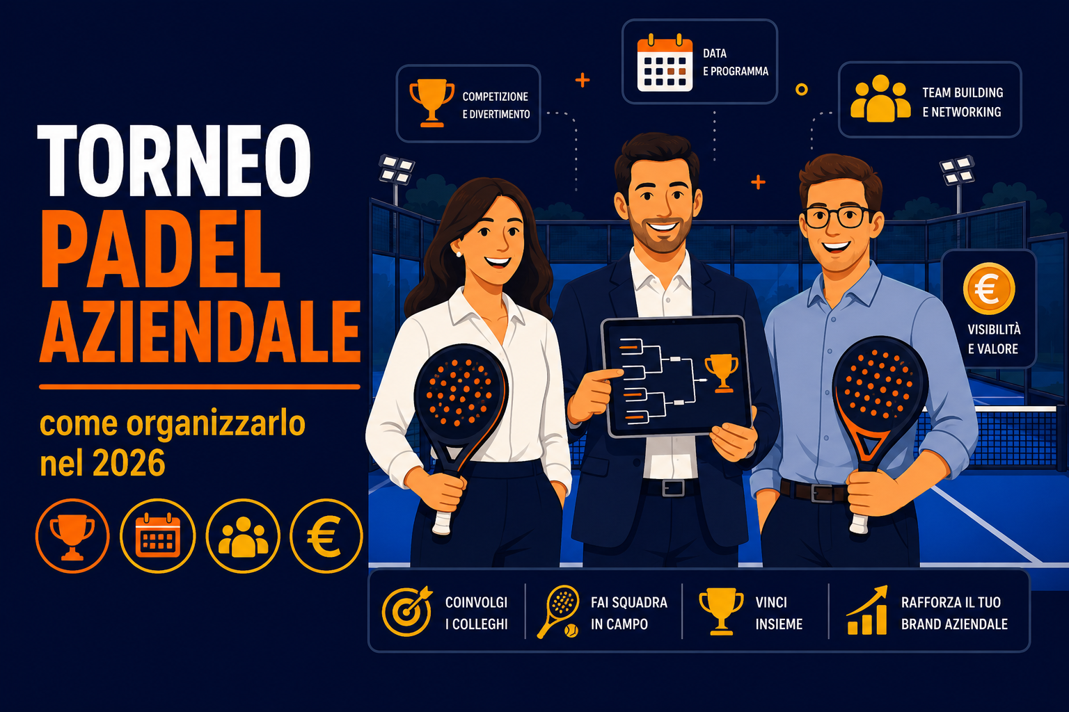 Organizzare un torneo padel aziendale con BookIt