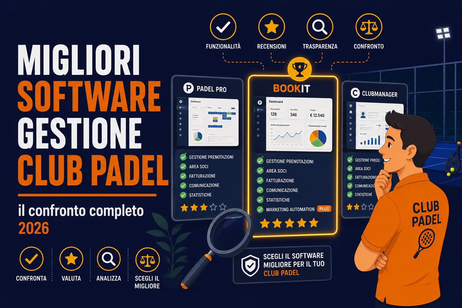 Migliori software gestione club padel a confronto