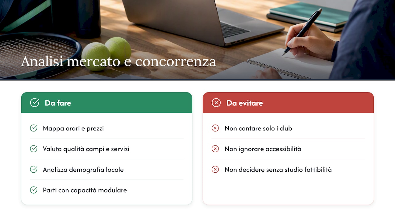 Analisi del mercato e della concorrenza nel settore sportivo locale — overview diagram